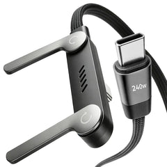 240W Fast C type Charging Cable with Built-in Phone Stand